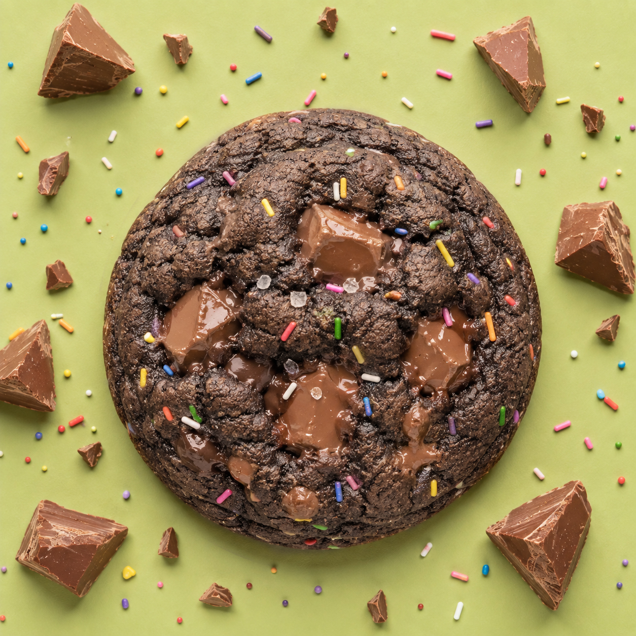 The Chookie cookie split in half