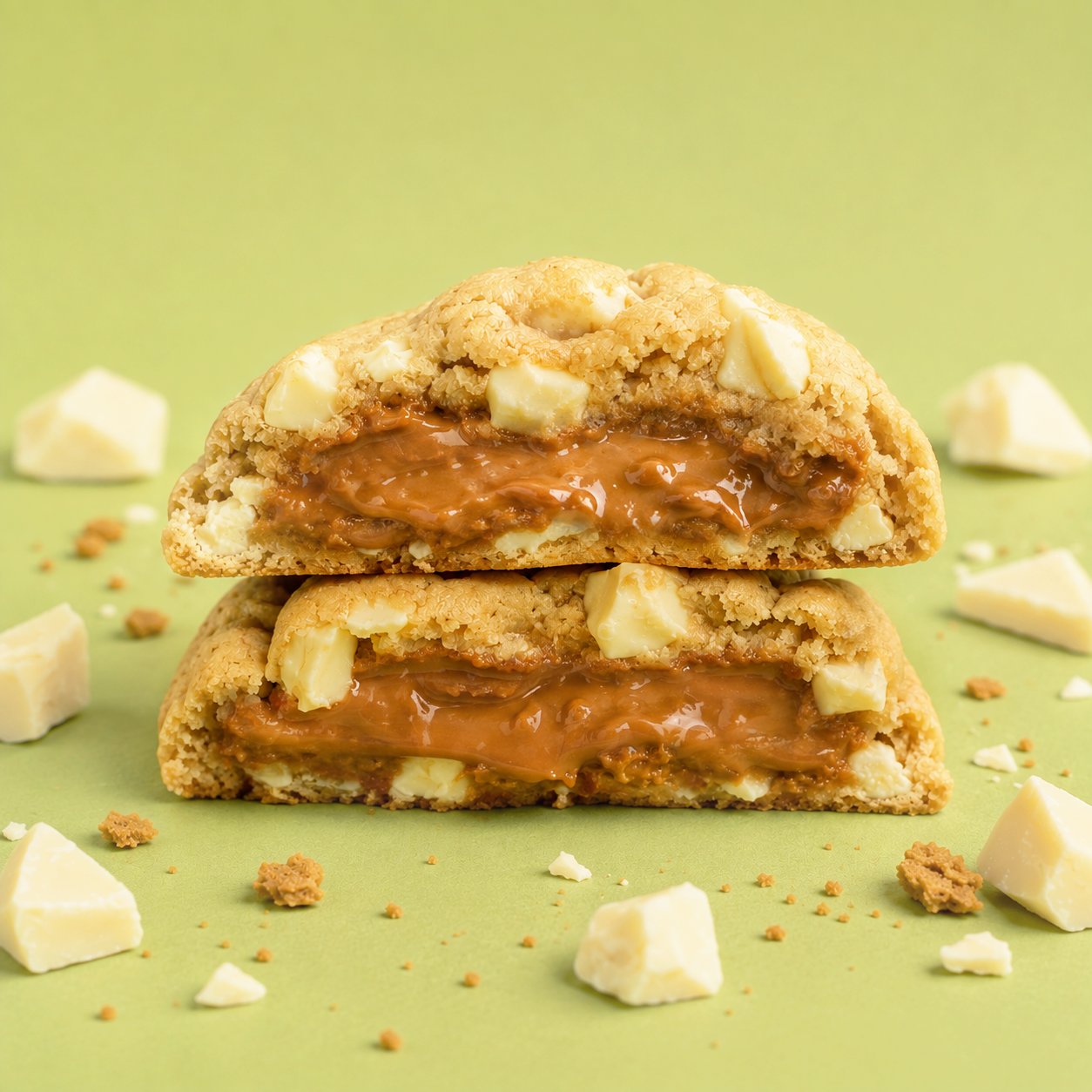 The Biscoff cookie split in half